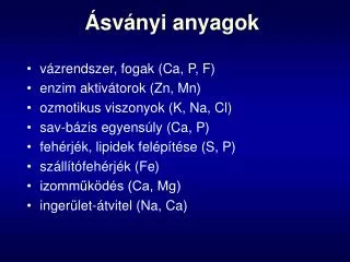 sv nyi anyagok
