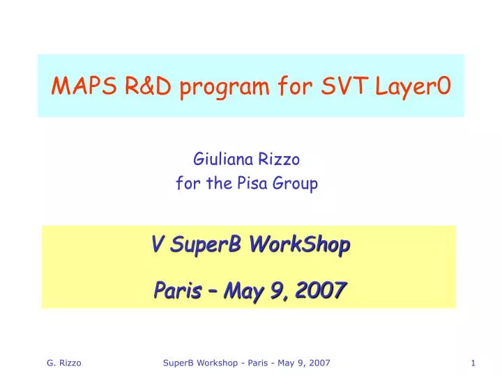 maps r d program for svt layer0