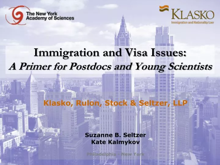 immigration and visa issues a primer for postdocs and young scientists