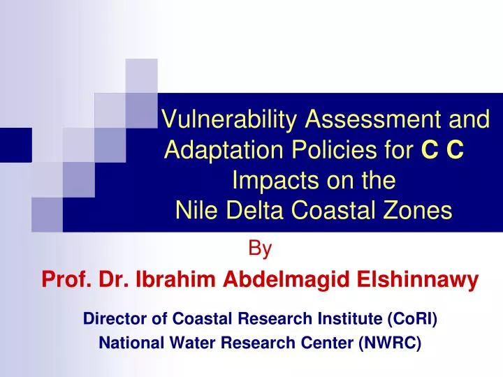 vulnerability assessment and adaptation policies for c c impacts on the nile delta coastal zones
