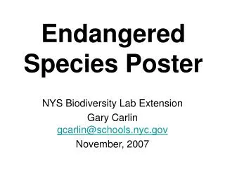 Endangered Species Poster