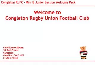 Welcome to Congleton Rugby Union Football Club