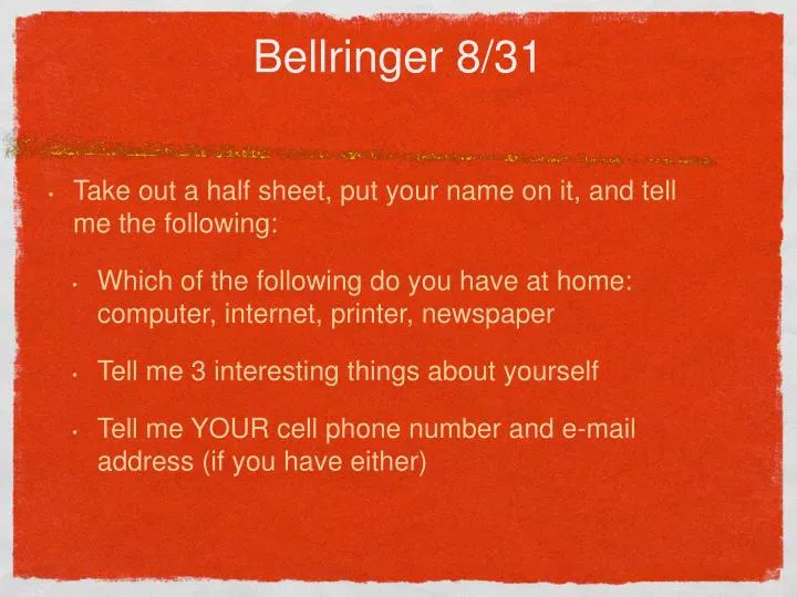 bellringer 8 31