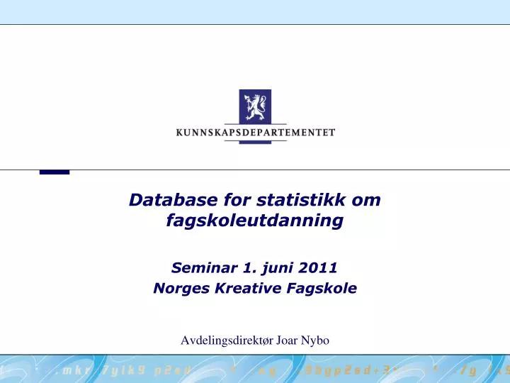 database for statistikk om fagskoleutdanning