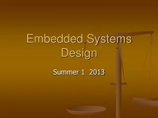 Embedded Systems Design