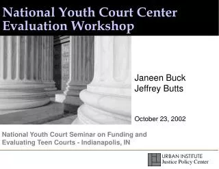 National Youth Court Center Evaluation Workshop