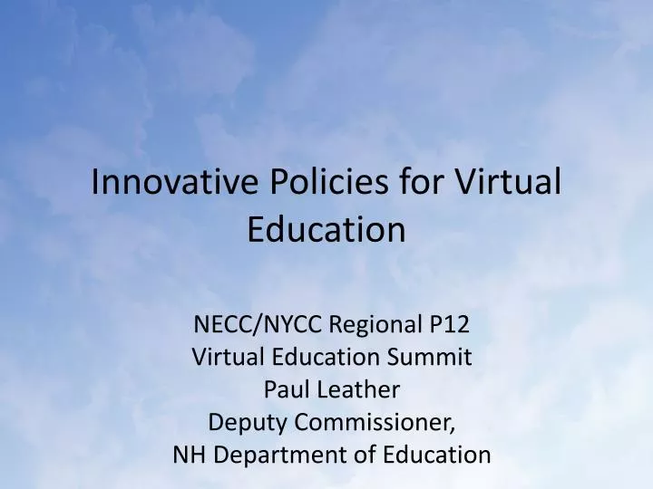 innovative policies for virtual education