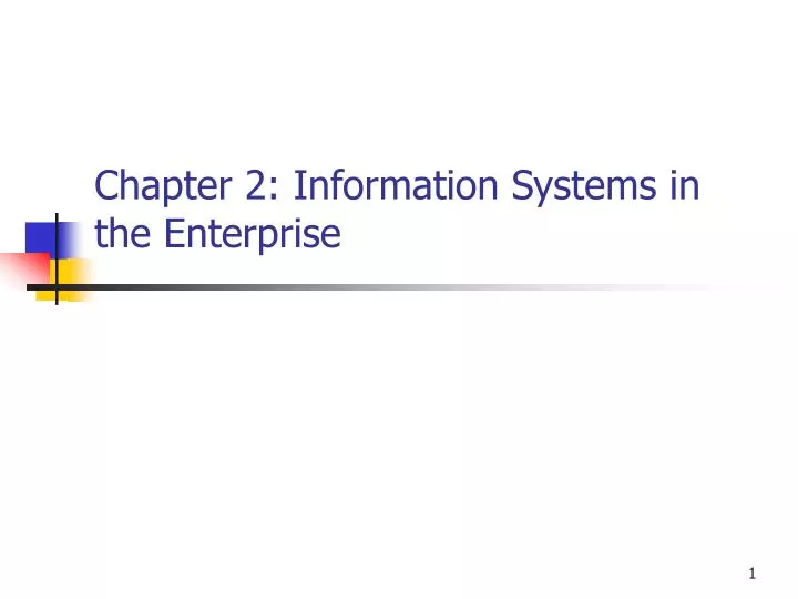 chapter 2 information systems in the enterprise
