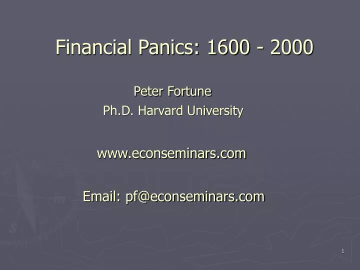financial panics 1600 2000