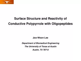 Joo-Woon Lee Department of Biomedical Engineering The University of Texas at Austin