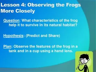 Lesson 4: Observing the Frogs More Closely