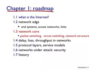 Chapter 1: roadmap