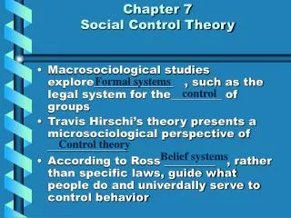 Chapter 7 Social Control Theory