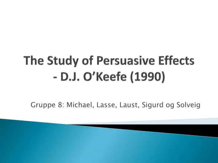 the study of persuasive effects d j o keefe 1990