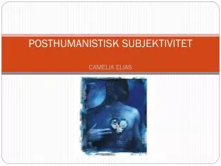 posthumanistisk subjektivitet camelia elias