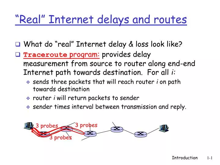 real internet delays and routes