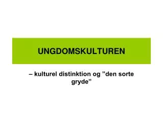 ungdomskulturen