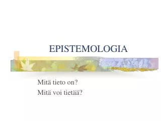 epistemologia