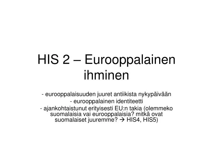 his 2 eurooppalainen ihminen