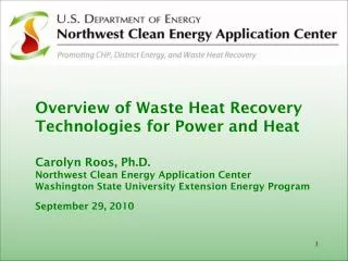 Overview of Waste Heat Recovery Technologies for Power and Heat