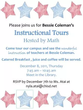 Instructional Tours Hosted by Math