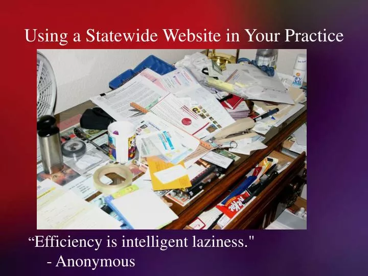 using a statewide website in your practice