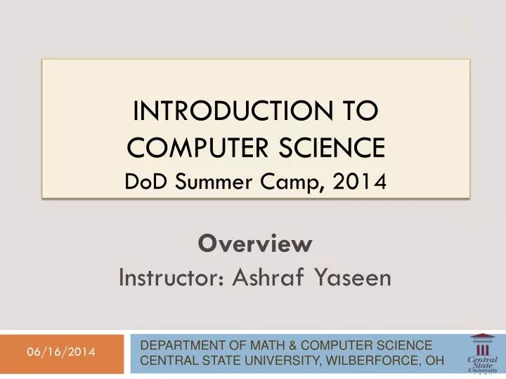 introduction to computer science dod summer camp 2014