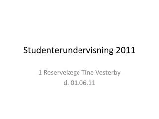 studenterundervisning 2011