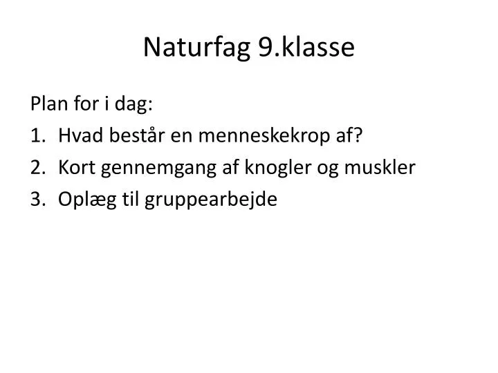 naturfag 9 klasse