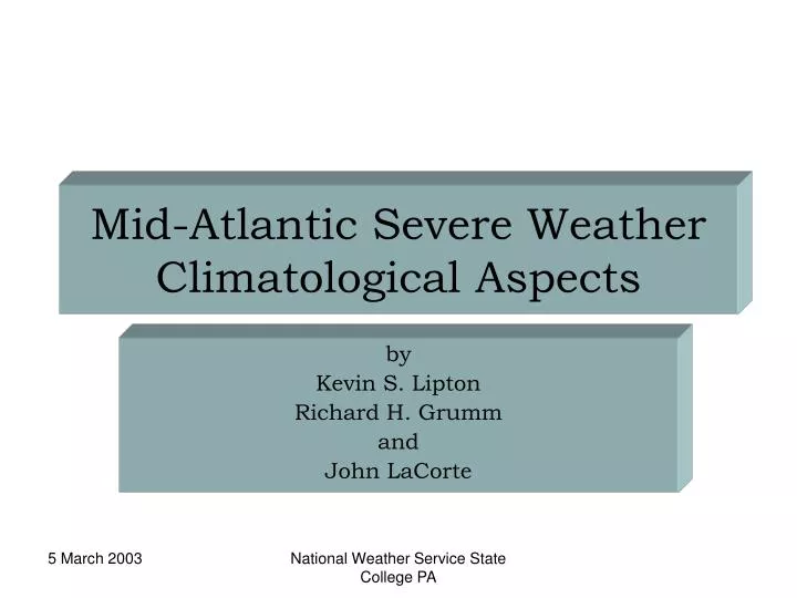 mid atlantic severe weather climatological aspects