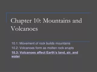 Chapter 10: Mountains and Volcanoes