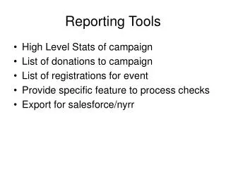 Reporting Tools