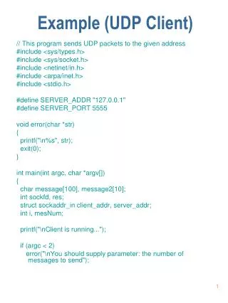 Example (UDP Client)