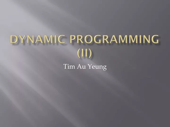 dynamic programming ii