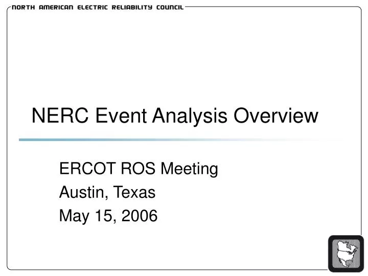 nerc event analysis overview