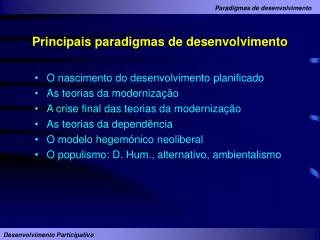 principais paradigmas de desenvolvimento