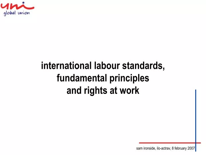 international labour standards fundamental principles and rights at work