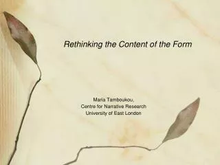 Rethinking the Content of the Form