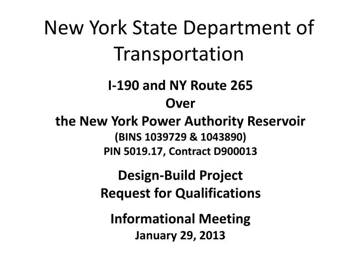 new york state department of transportation