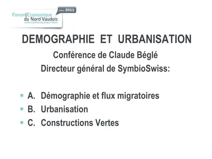 demographie et urbanisation