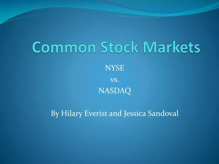 common stock markets