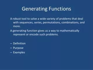 Generating Functions