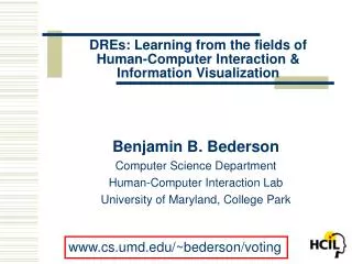 DREs: Learning from the fields of Human-Computer Interaction &amp; Information Visualization