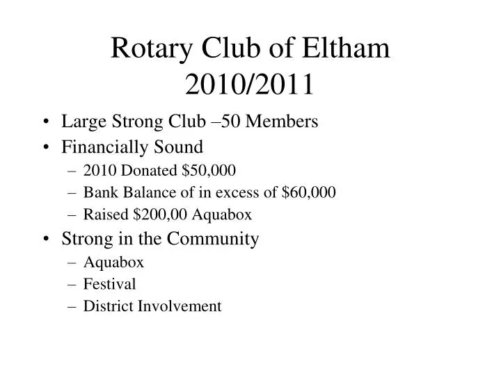 rotary club of eltham 2010 2011