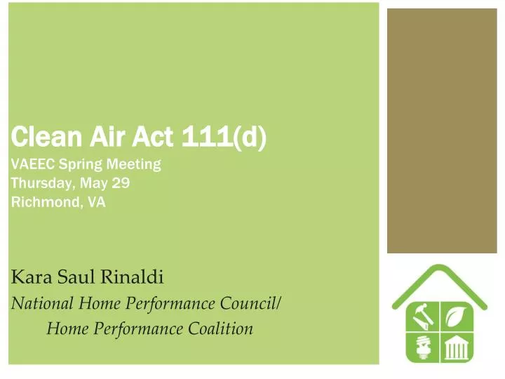 clean air act 111 d vaeec spring meeting thursday may 29 richmond va