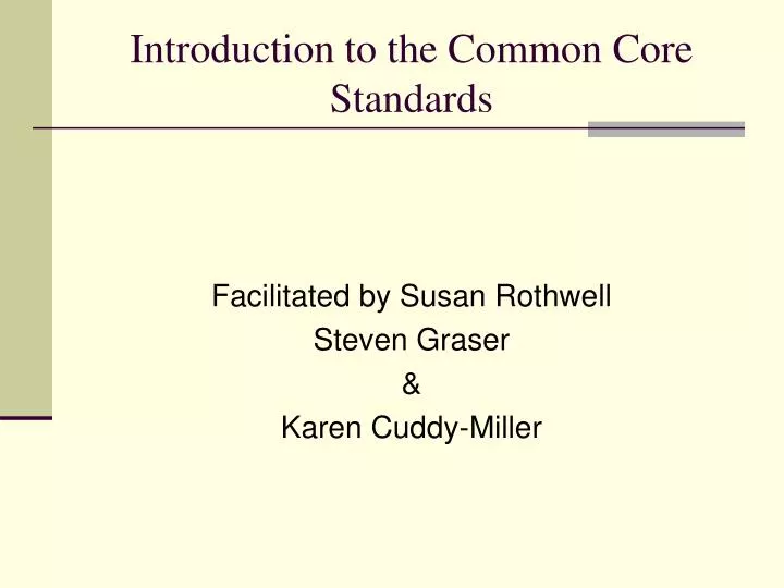 introduction to the common core standards