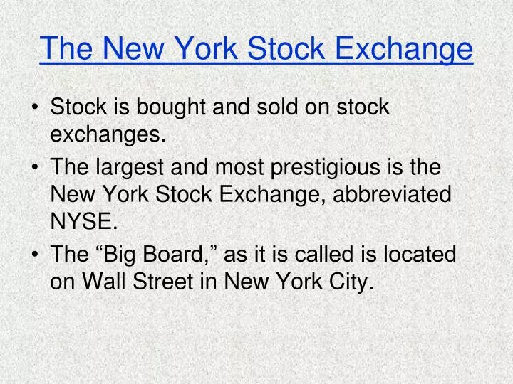 the new york stock exchange