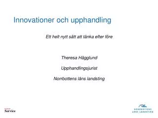innovationer och upphandling