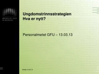 ungdomstrinnsstrategien hva er nytt