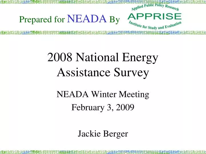 2008 national energy assistance survey